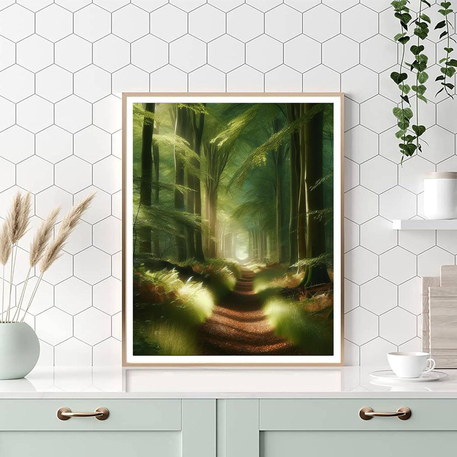 Rustic Woodland Pathway Painting Number Kit