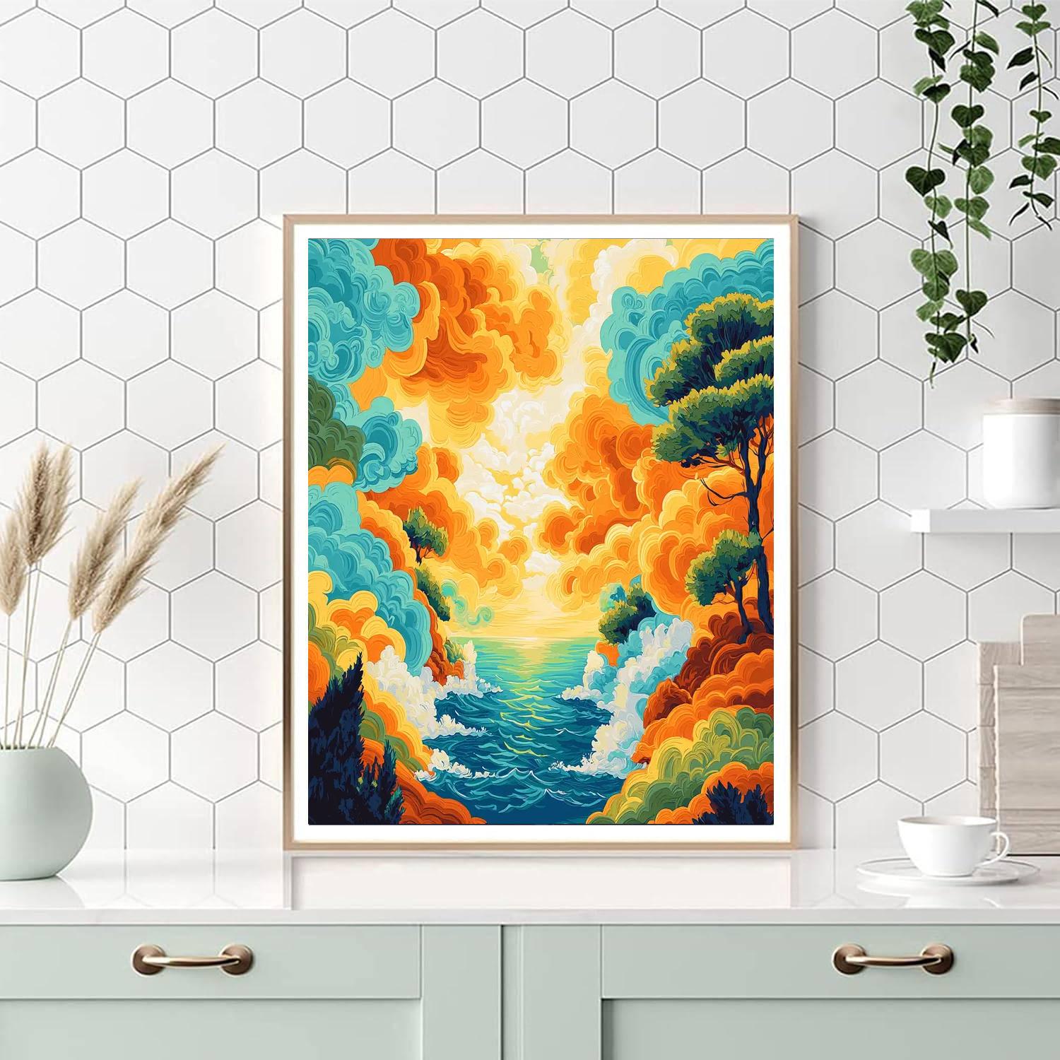 Michelangelo Inspired Whimsical Elements  Paint By Numbers