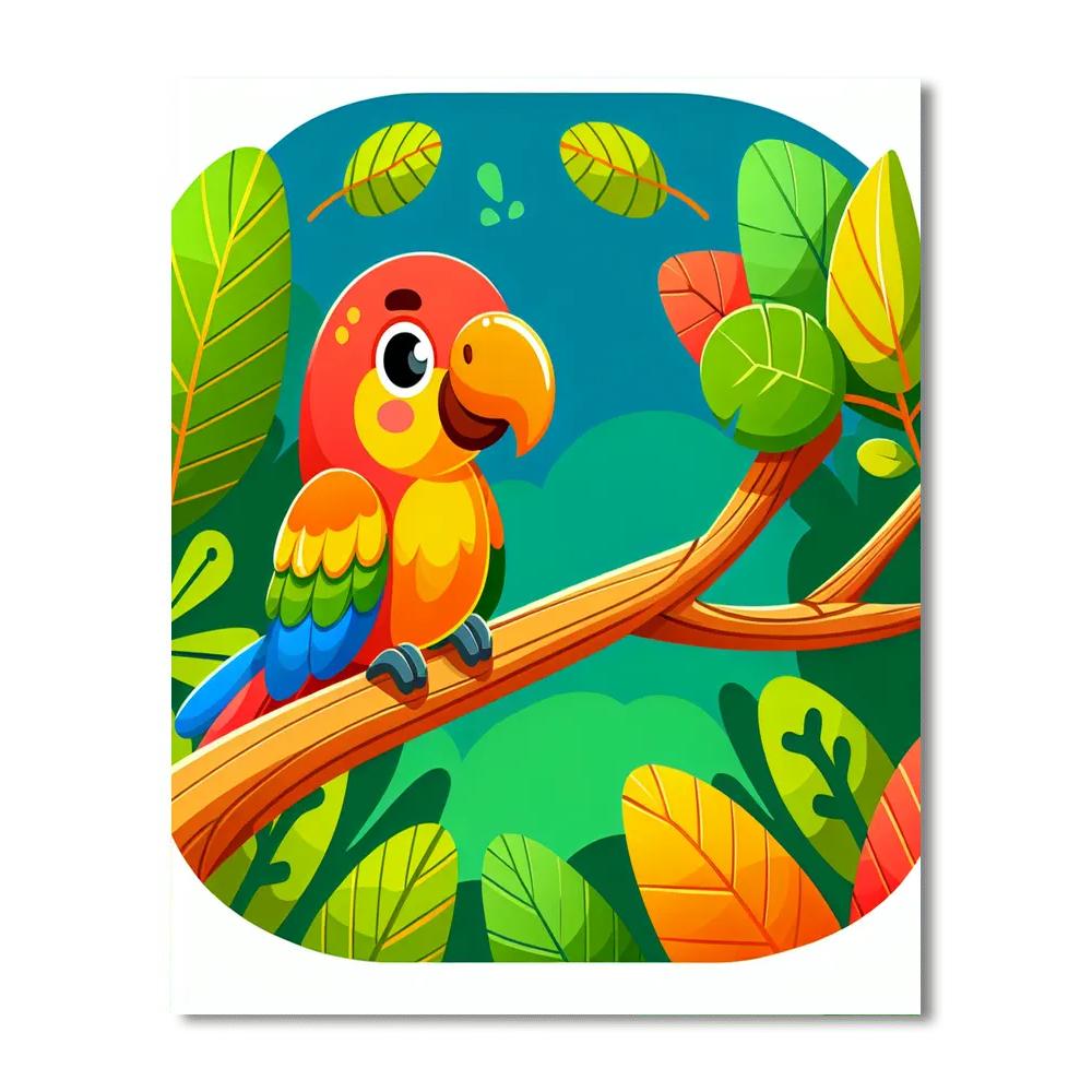 Tropical Parrot Number Painting