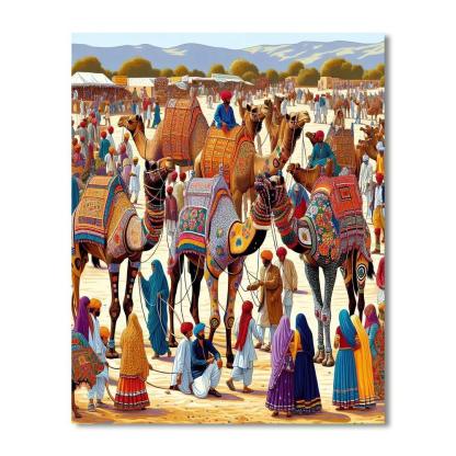Camel Festival - Pushkar Numbered Painting Kits