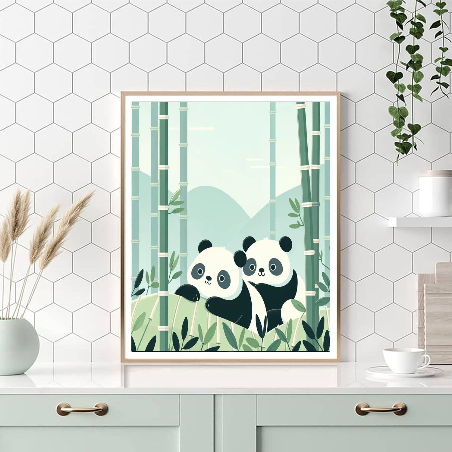 Panda's Peaceful Paradise Painting Number Kit
