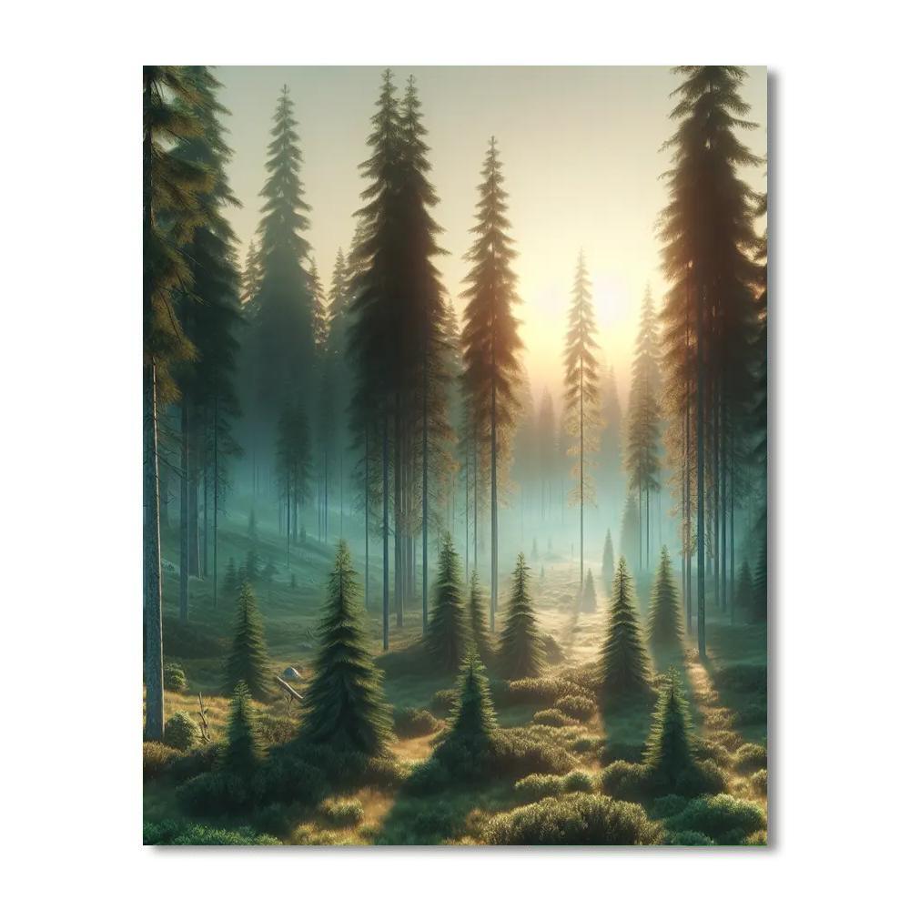 Mystic Northern Forest DIY Paint By Numbers