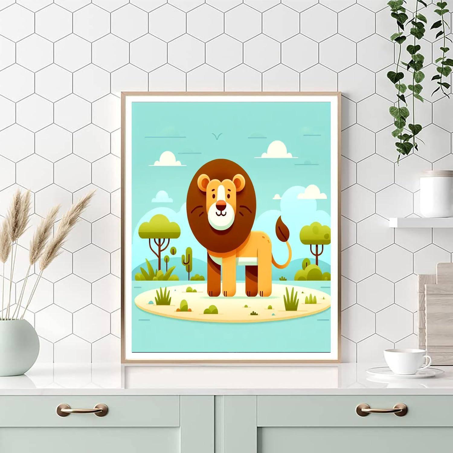 Safari Adventure Lion Painting By Numbers Kit