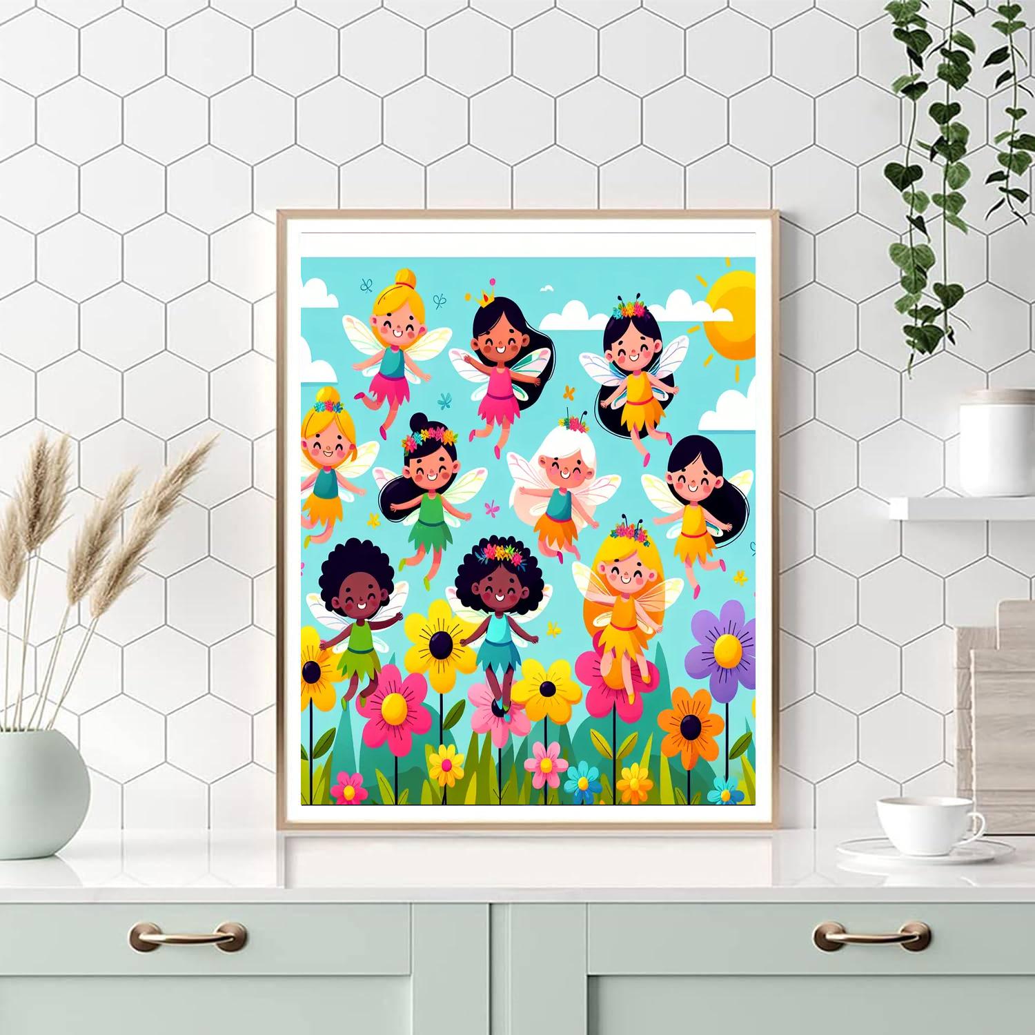 Whimsical Flower Fairies Number Painting