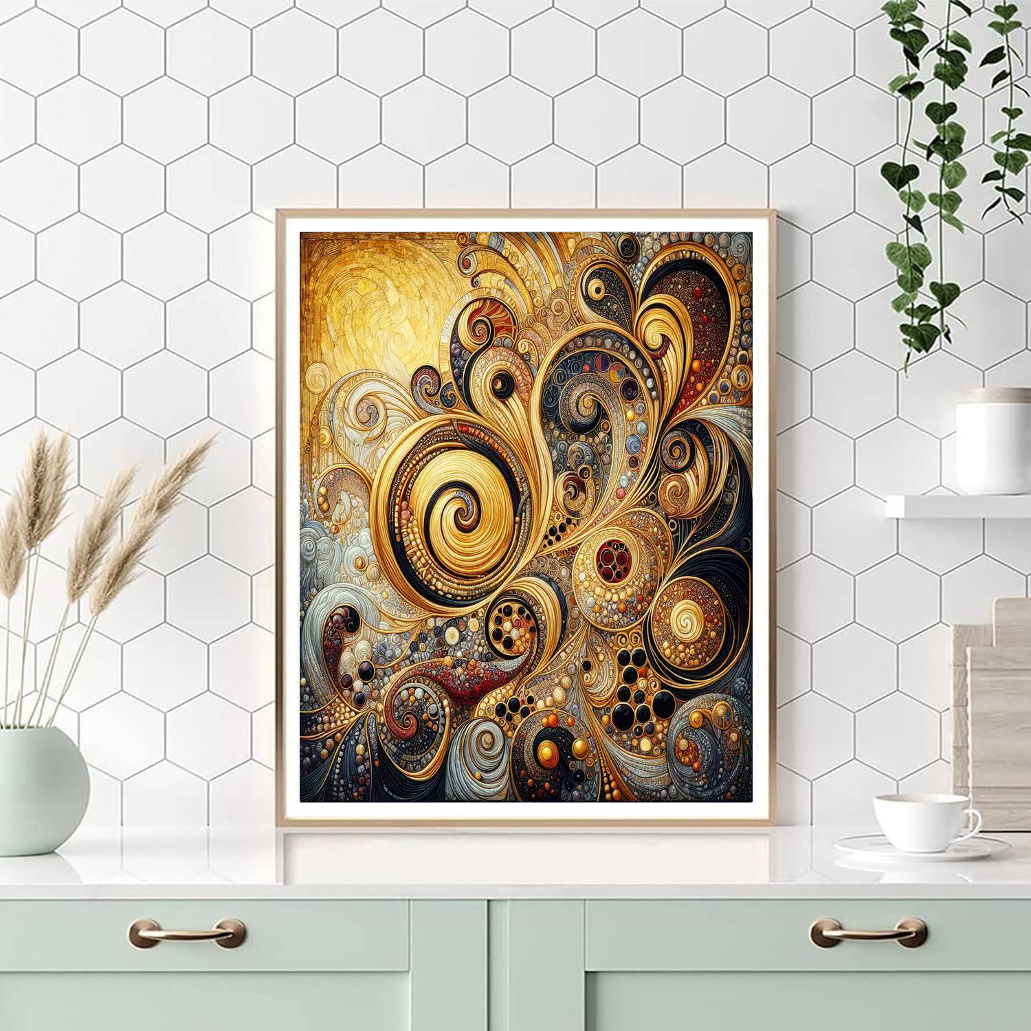 Klimt's Golden Whirl Numbered Painting Kits
