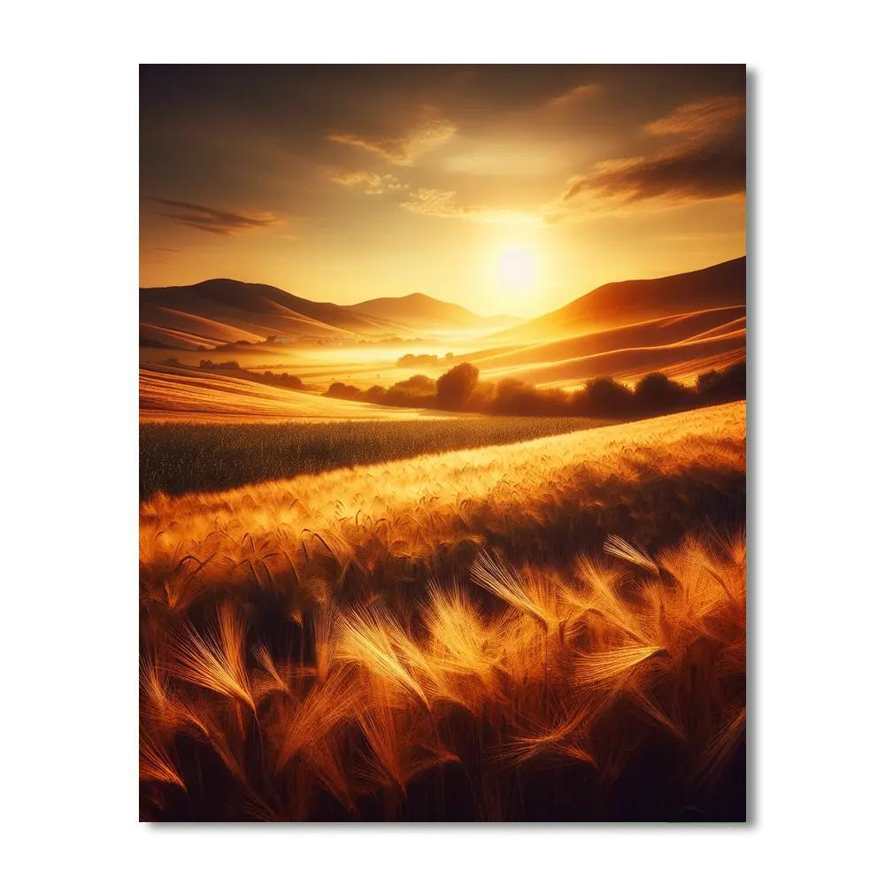 Countryside Sunset Tranquility Painting By Numbers Kit