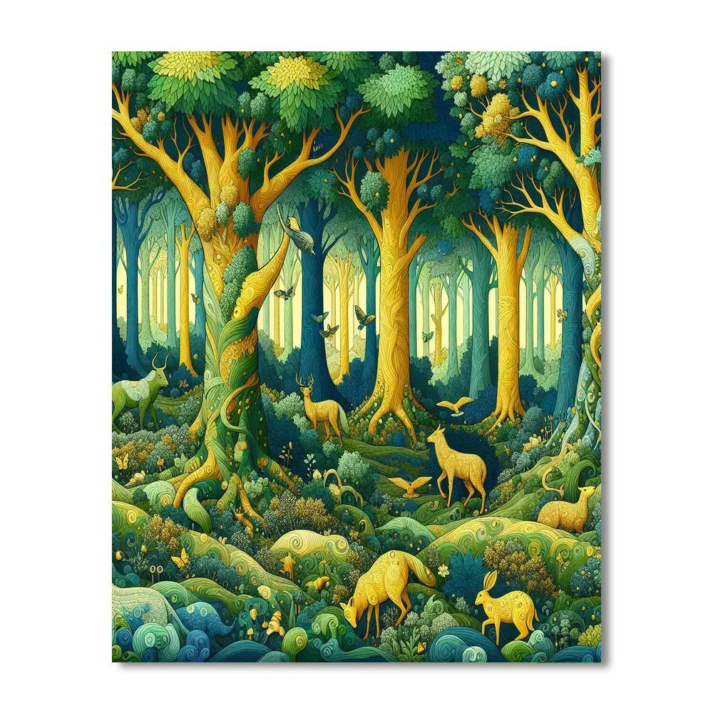 Whimsical Forest Puzzle Paint By Numbers