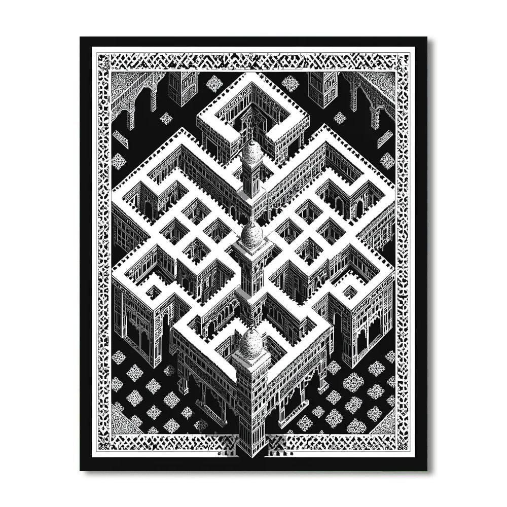 M.C. Escher Inspired Maze Of Patterns  Paint By Numbers