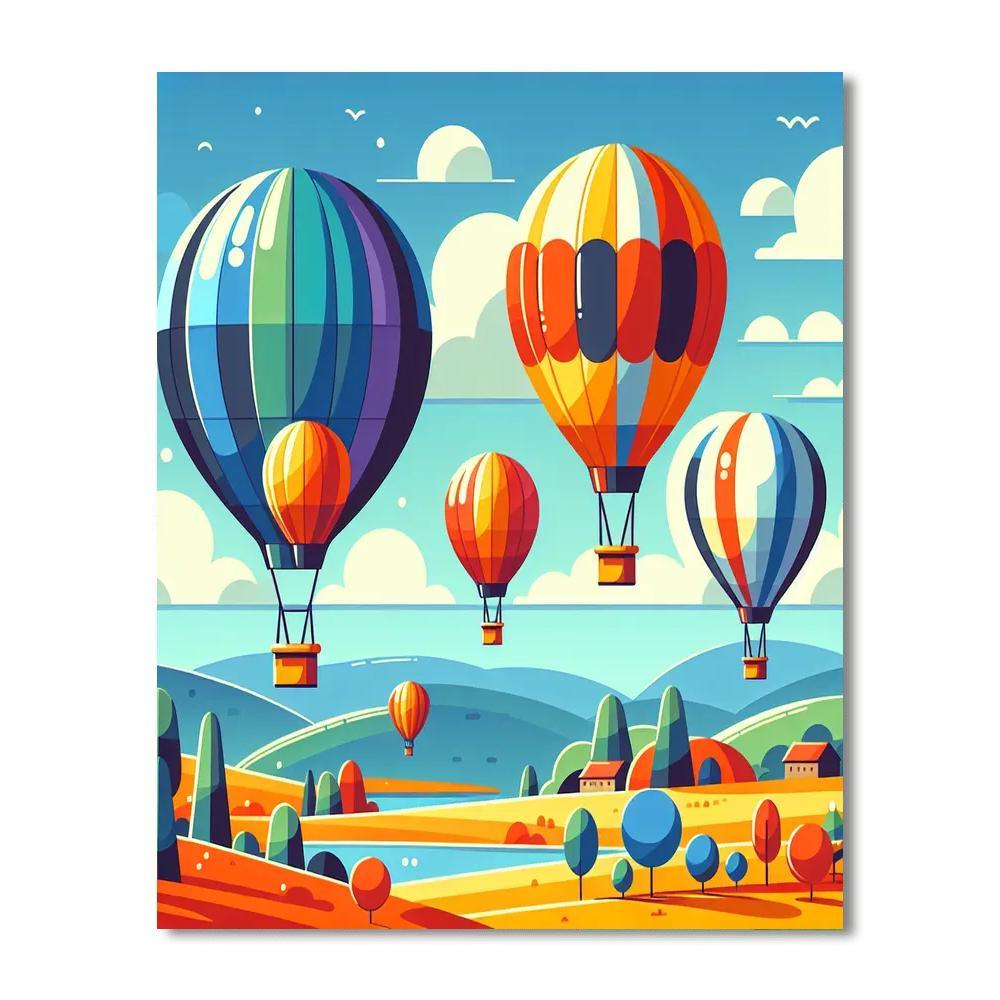 Skyward Hot Air Balloons Paint By Numbers Kits