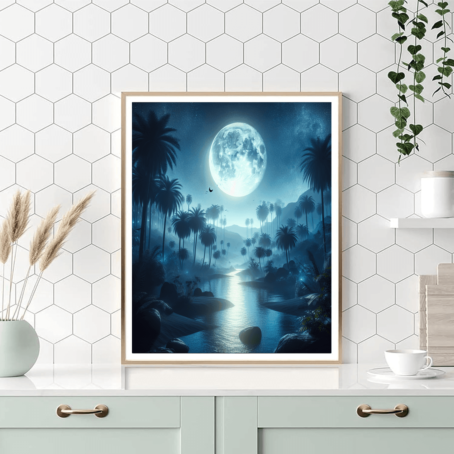 Lunar Oasis Adventure Number Painting