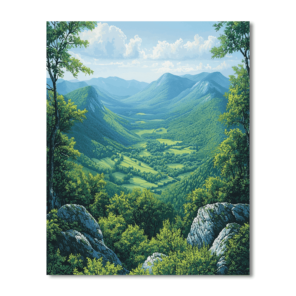 Thomas Cole Inspired Majestic Mountains And Valleys  Paint By Numbers Kits