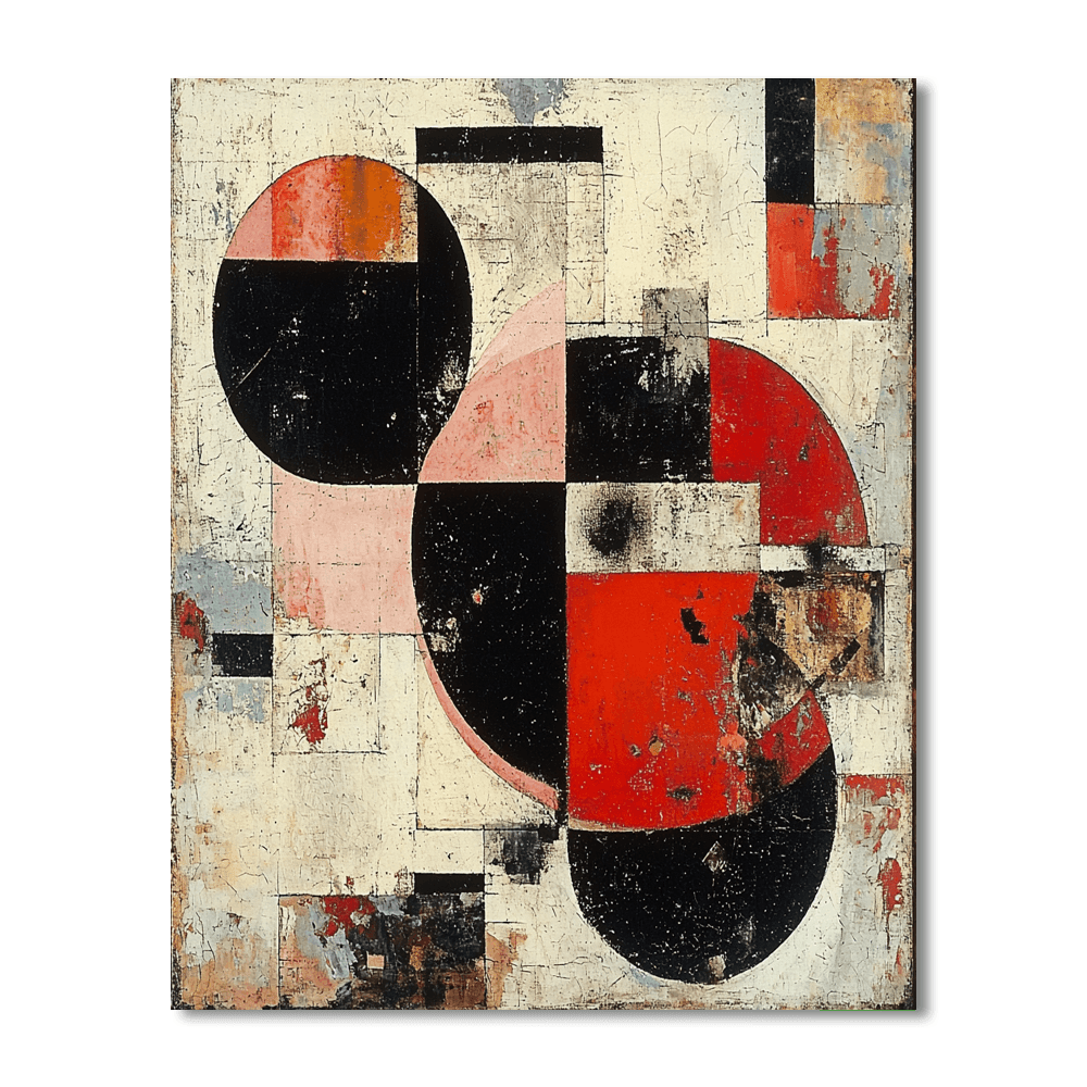 Kazimir Malevich Inspired Dynamic Energy  Painting By Numbers Kit