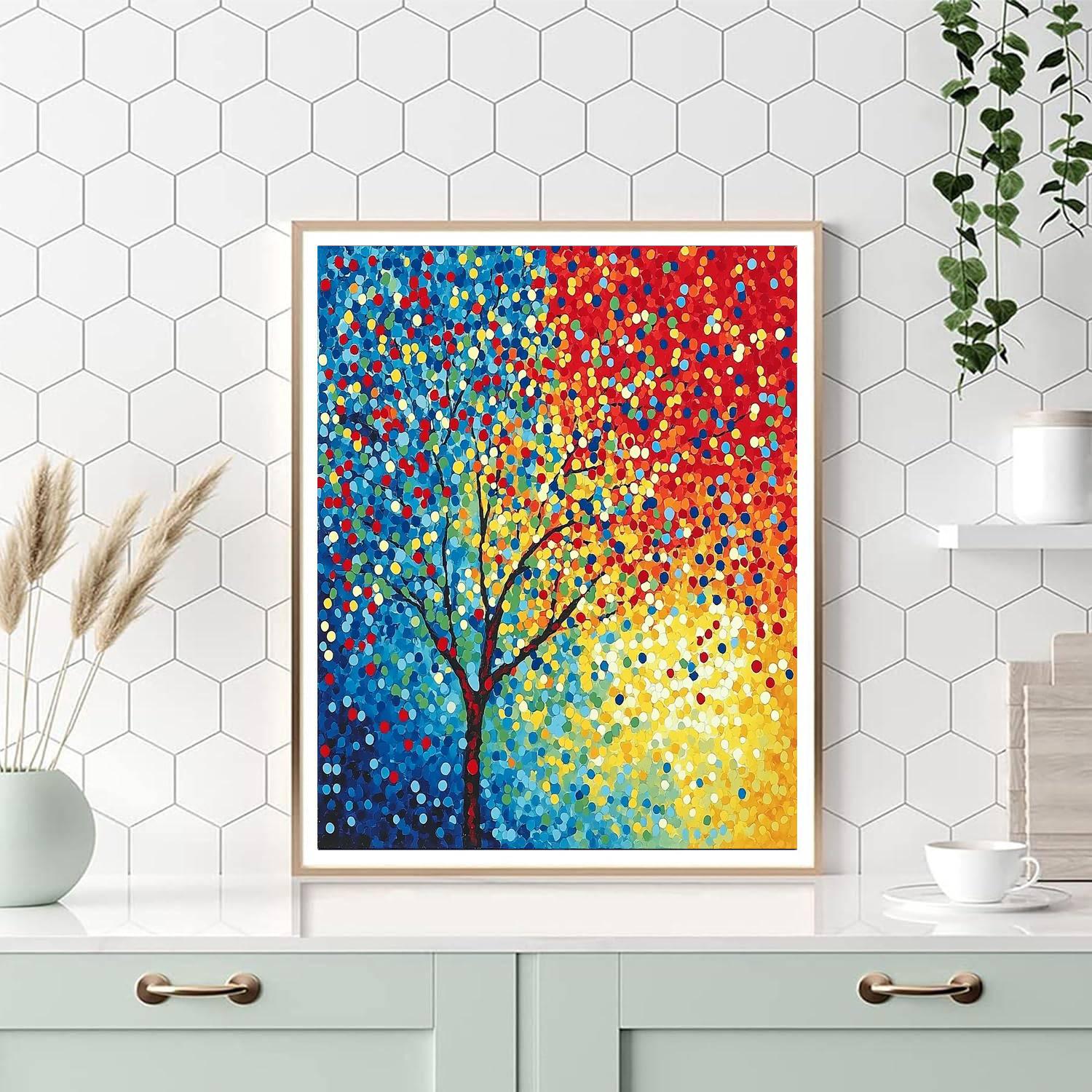 Georges Seurat Inspired Abstract Color Dance  Numbered Painting Kits