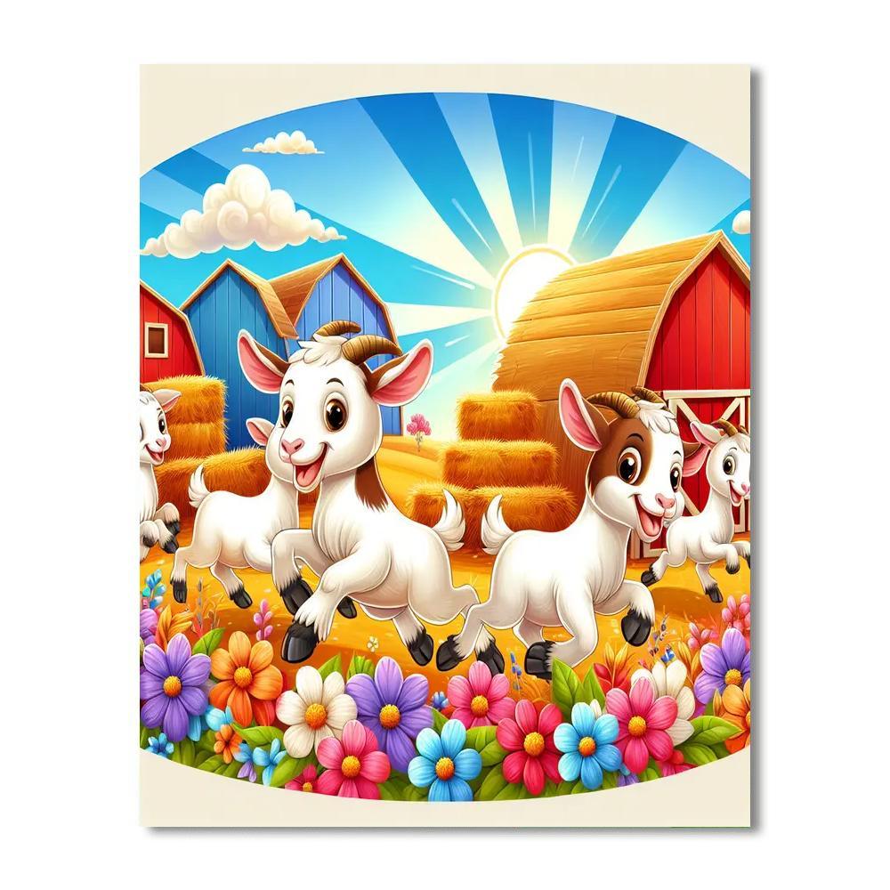 Giggly Goats Paint By Numbers Art