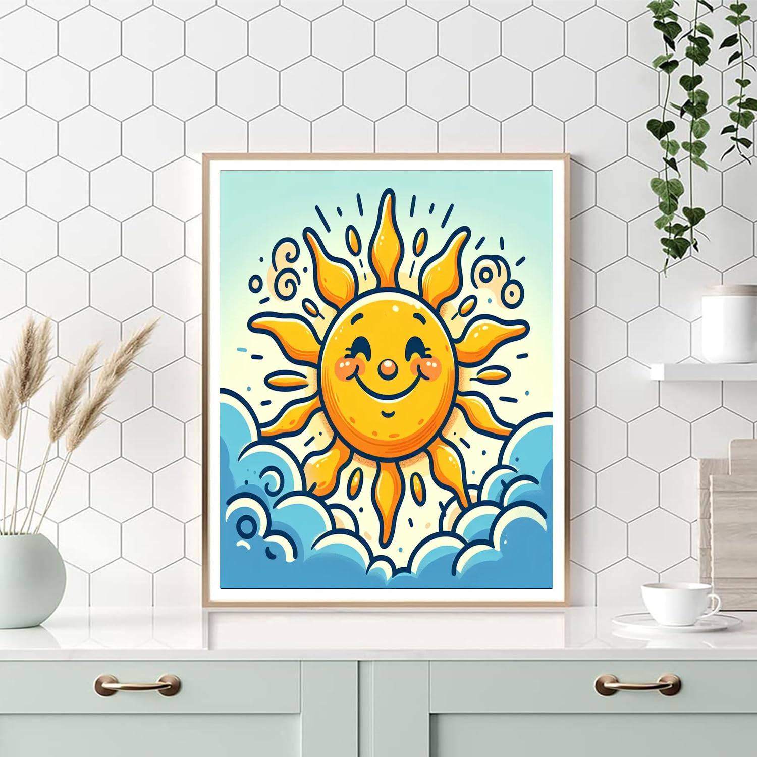 Sunshine Smiley Face Number Painting