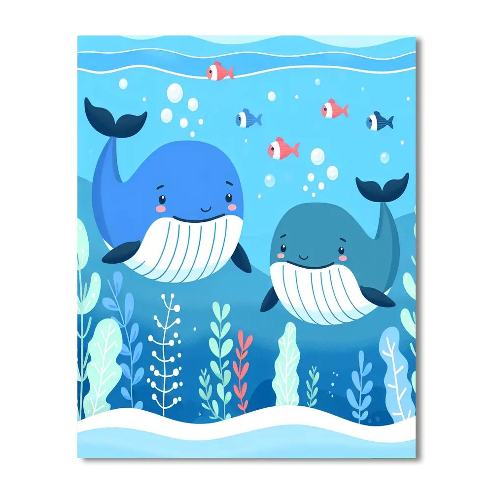 Wondrous Whale Waterscape Paint By Numbers