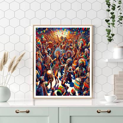 Vibrant Tribal Fiesta DIY Paint By Numbers