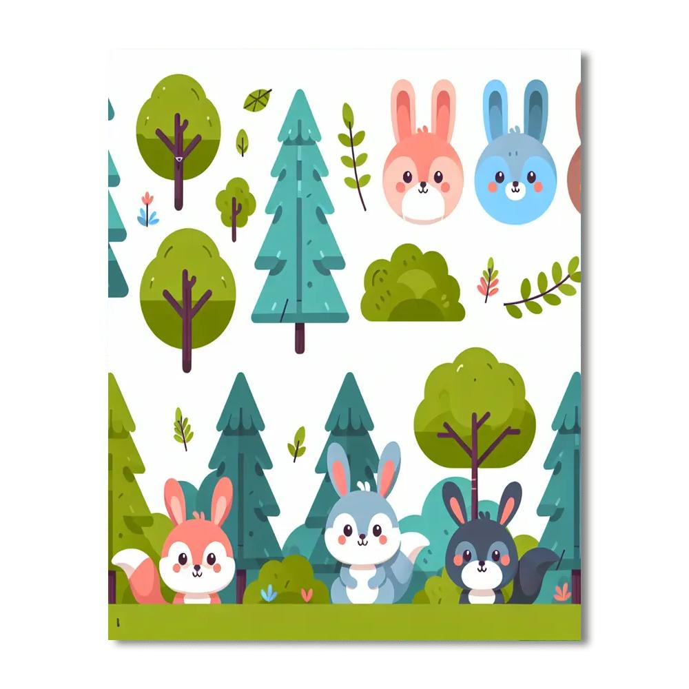 Forest Hide And Seek Numbered Painting Kits