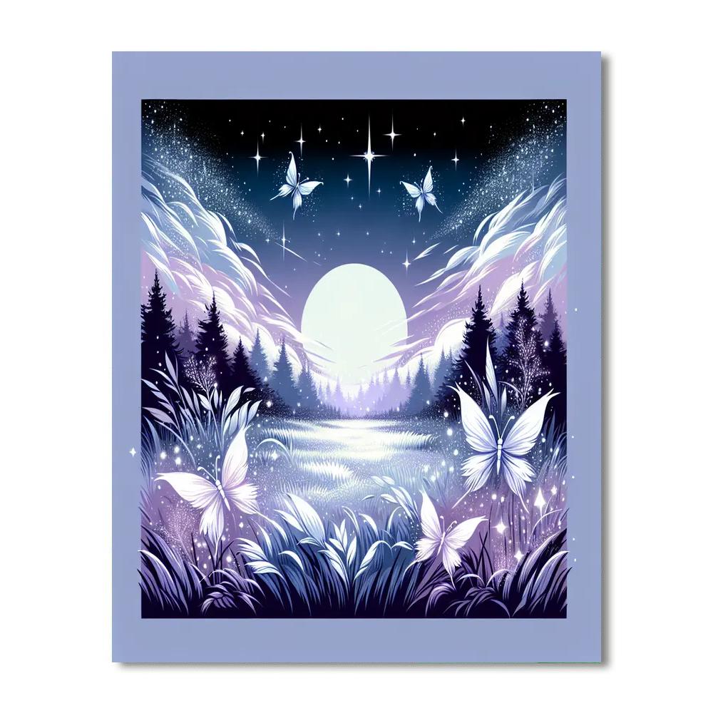 Mystical Moonlight Meadow Paint By Numbers Art