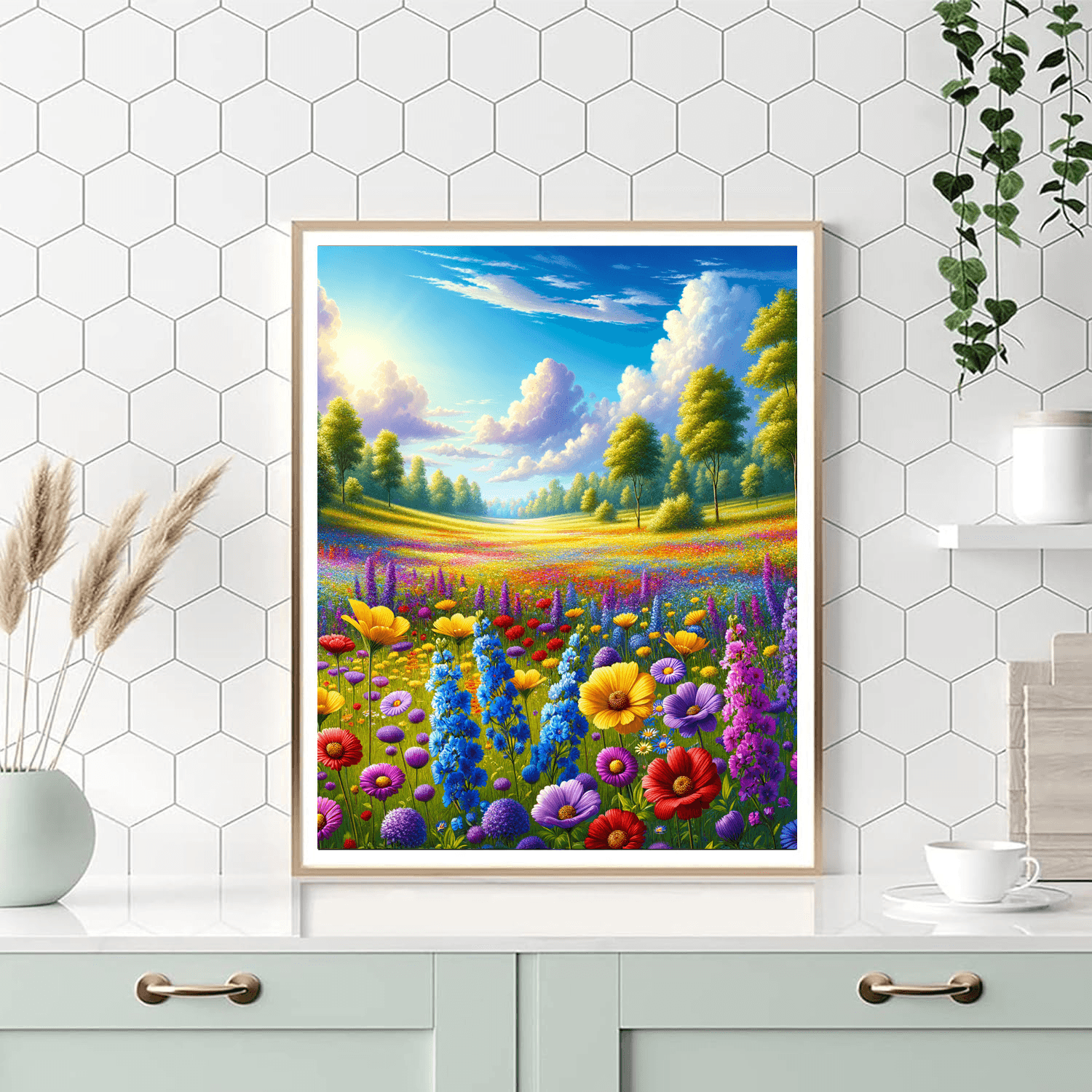 Lively Wildflower Meadow Painting By Numbers Kit
