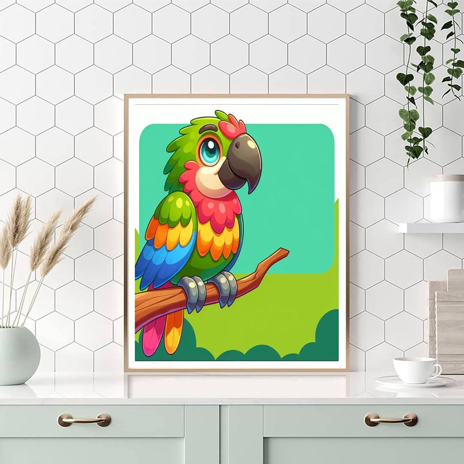 Sunny Jungle Parrot Painting By Numbers Kit