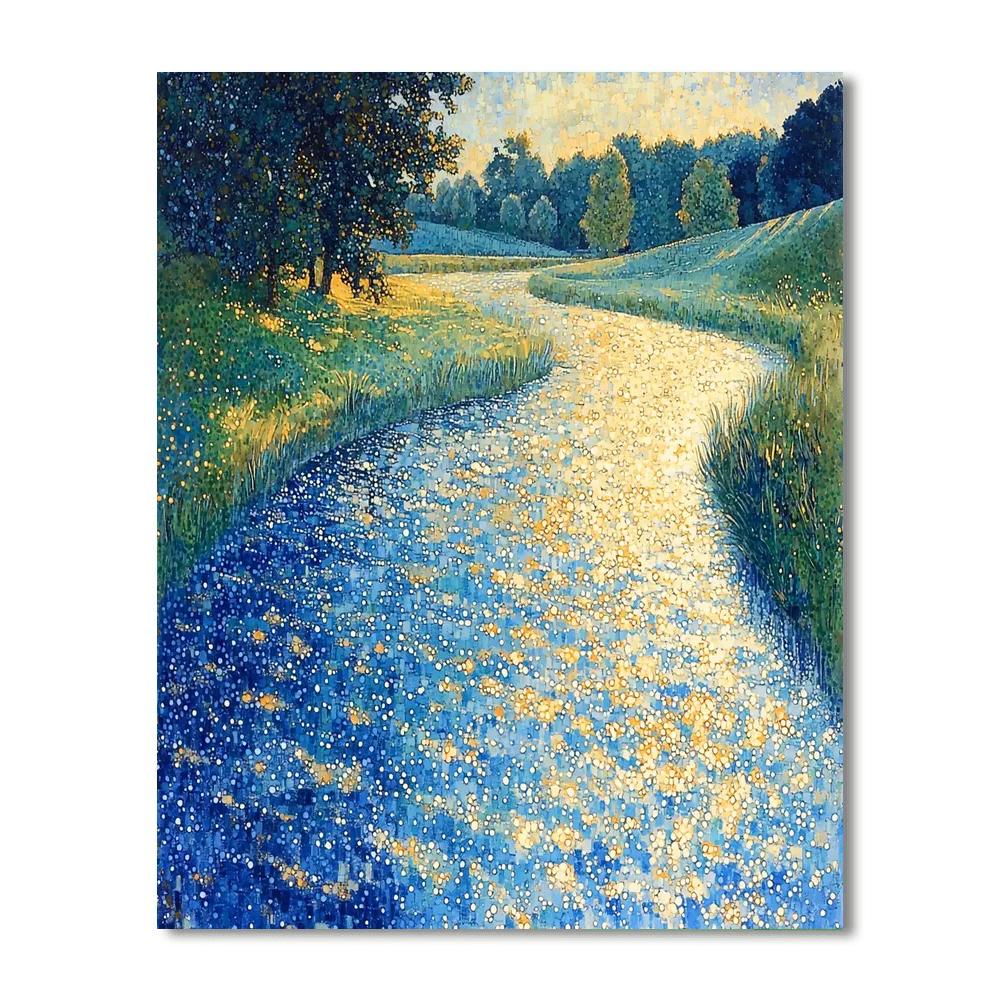 Georges Seurat Inspired Whirling Waters  Paint By Number