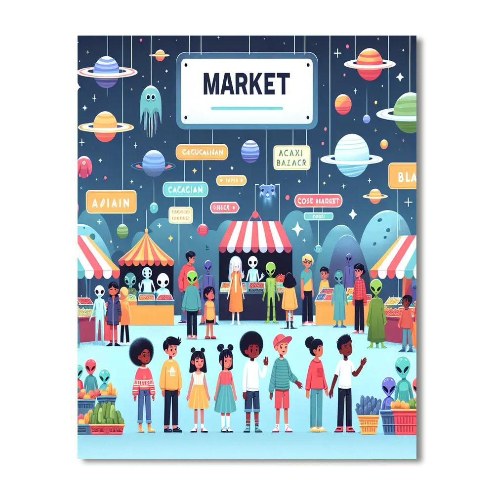 Galactic Bazaar Bonanza Paint By Numbers