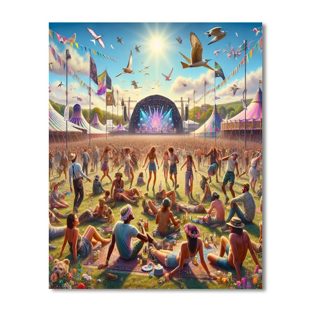 Glastonbury Festival - Somerset, United Kingdom Number Painting