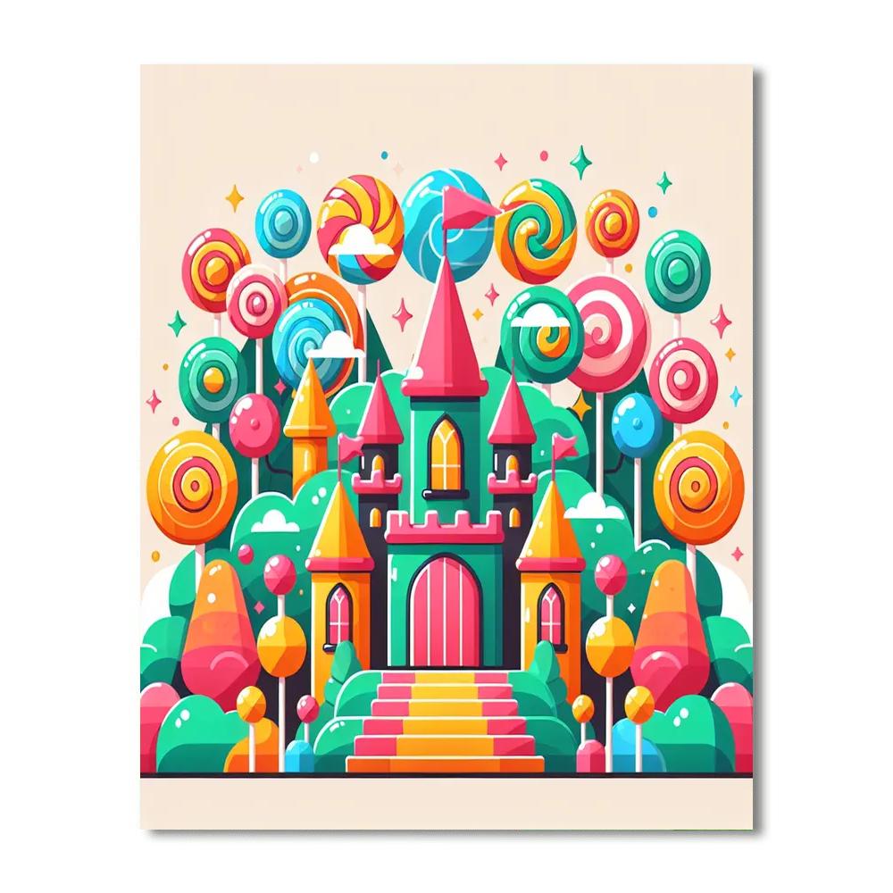 Rainbow Candy Castle Paint By Color