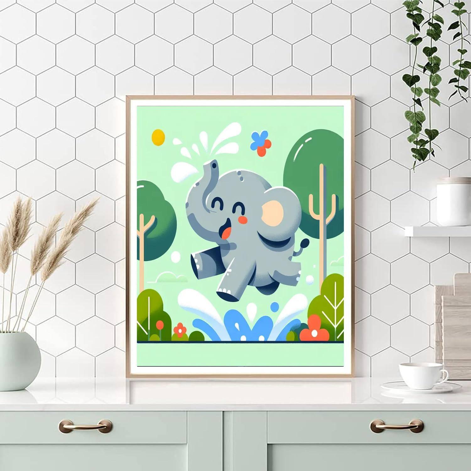 Giggling Elephant Numbered Painting Kits