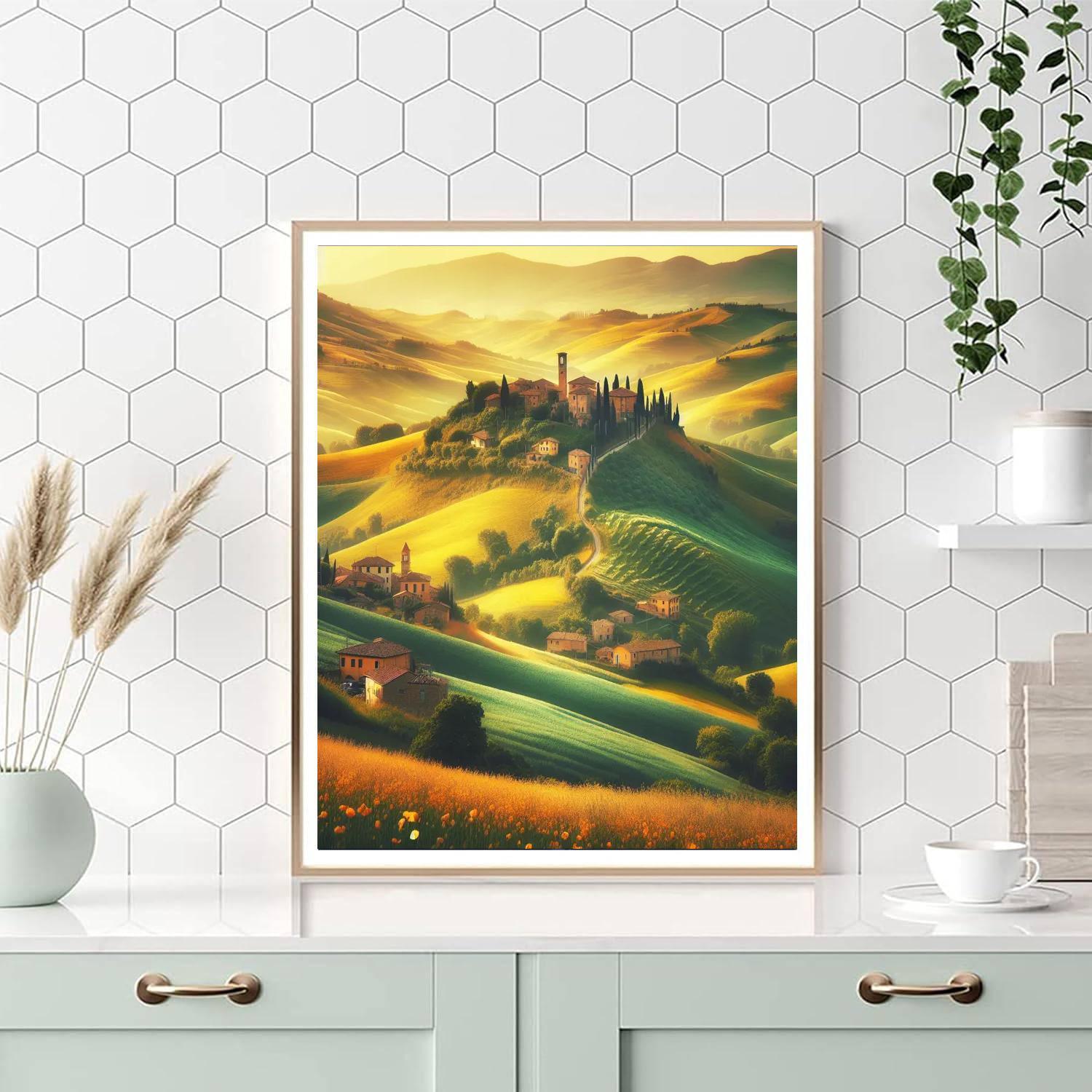 Picturesque Italian Countryside Painting Number Kit