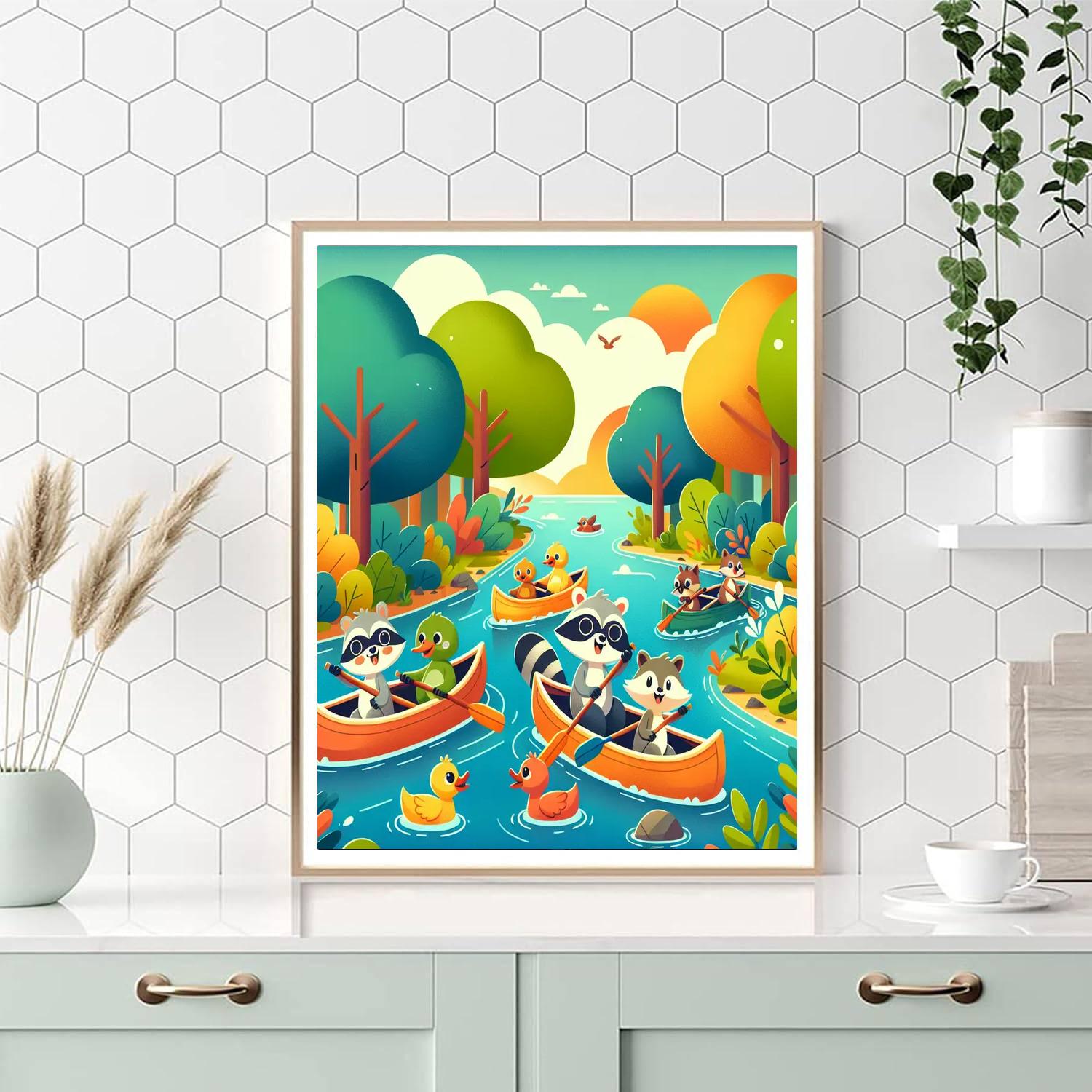 Cheery Canoeing Numbered Painting Kits