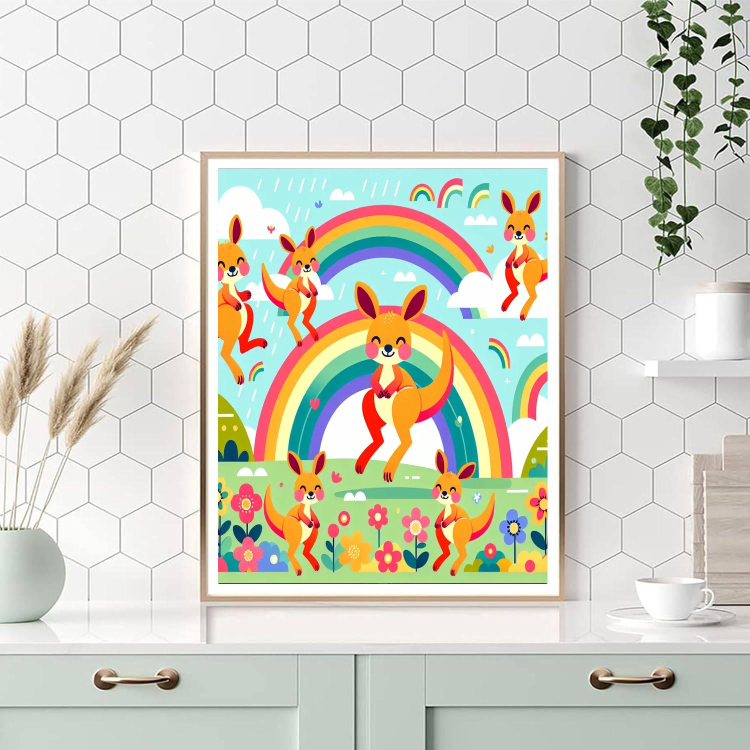 Kaleidoscope Kangaroo Kingdom Numbered Painting Kits