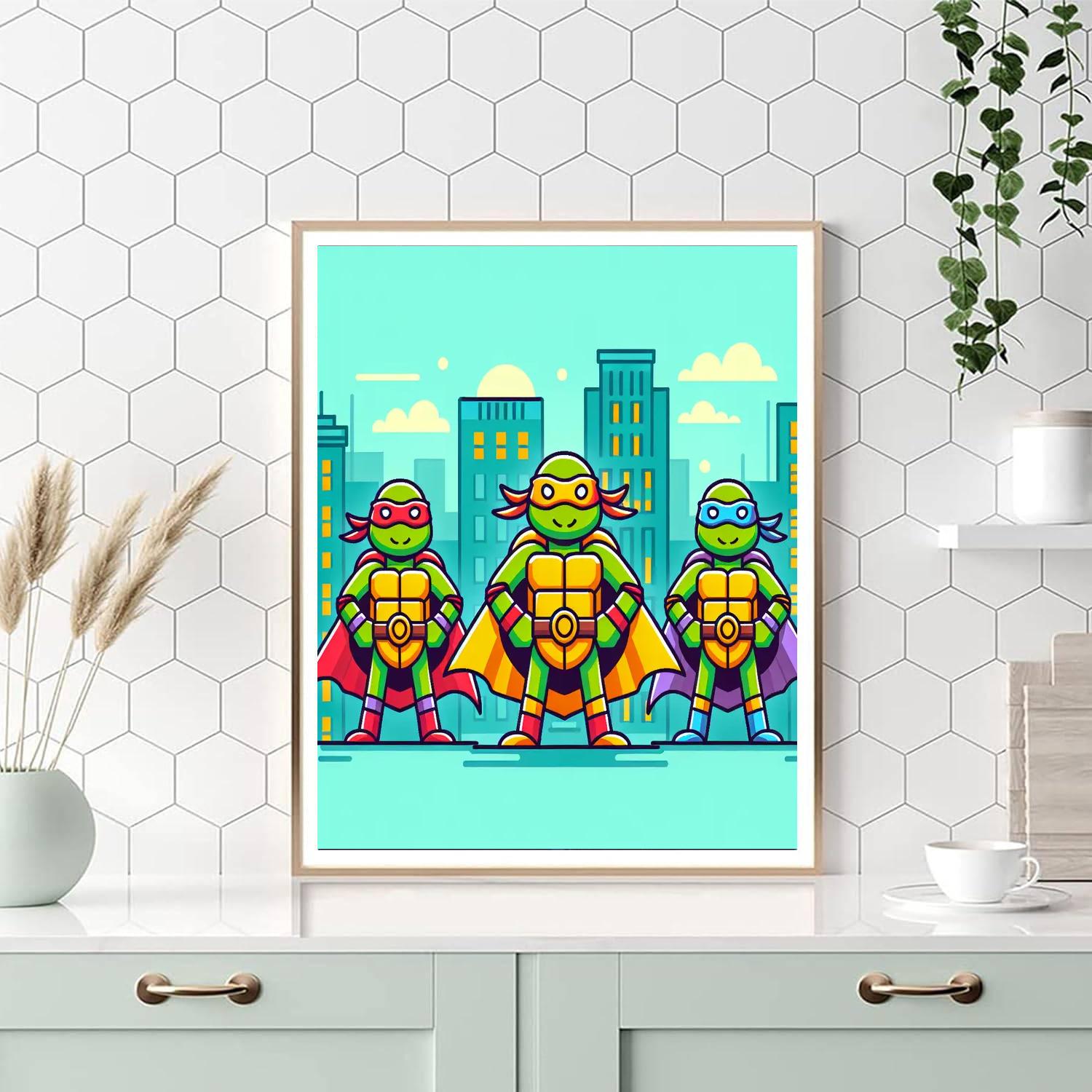 Superhero Turtles Paint By Numbers Art