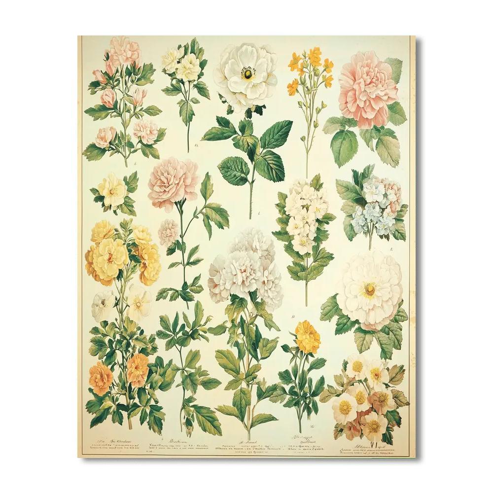 Pierre-Joseph Redouté Inspired Vintage Botanical Illustrations  Paint By Numbers Kits