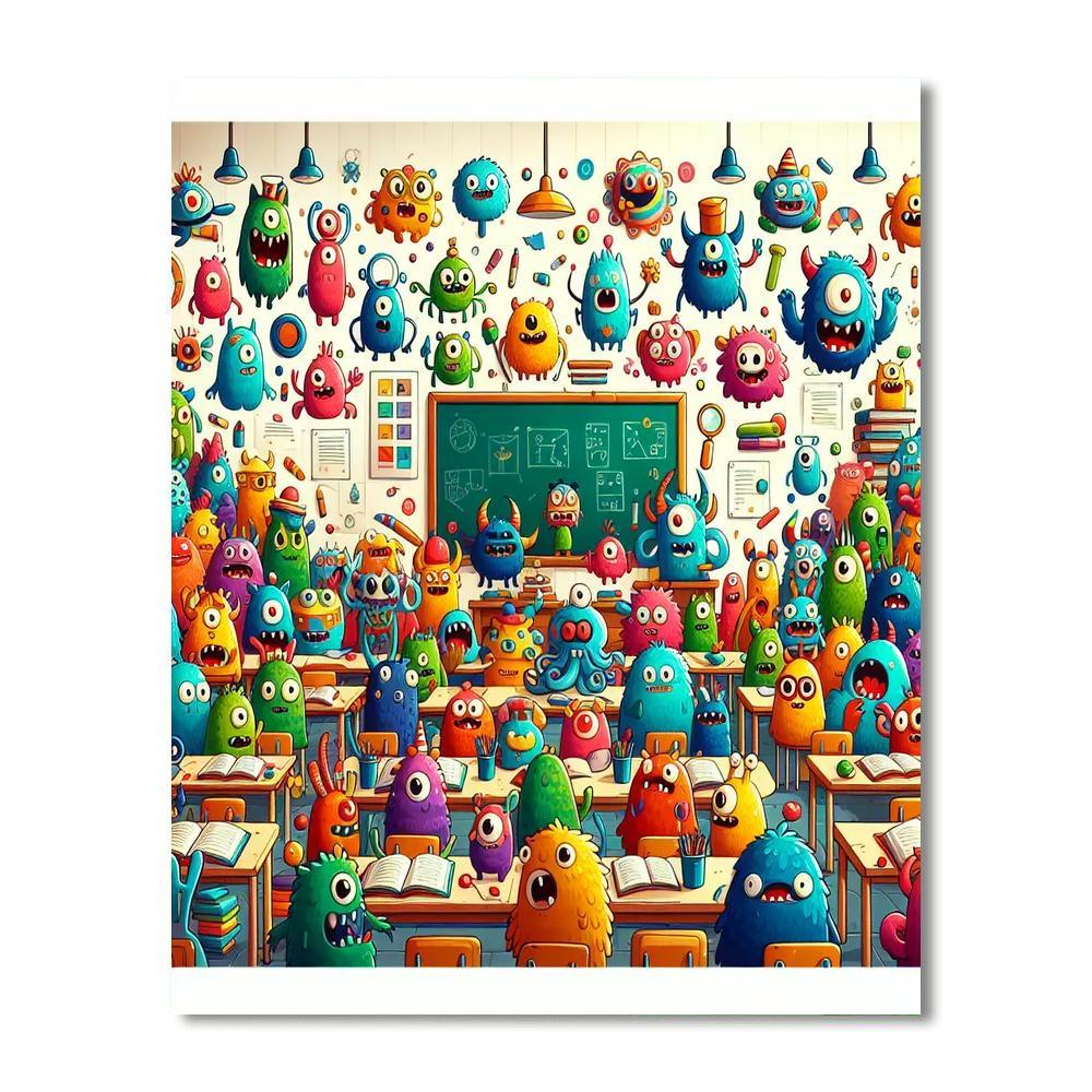 Silly Monster School Number Painting