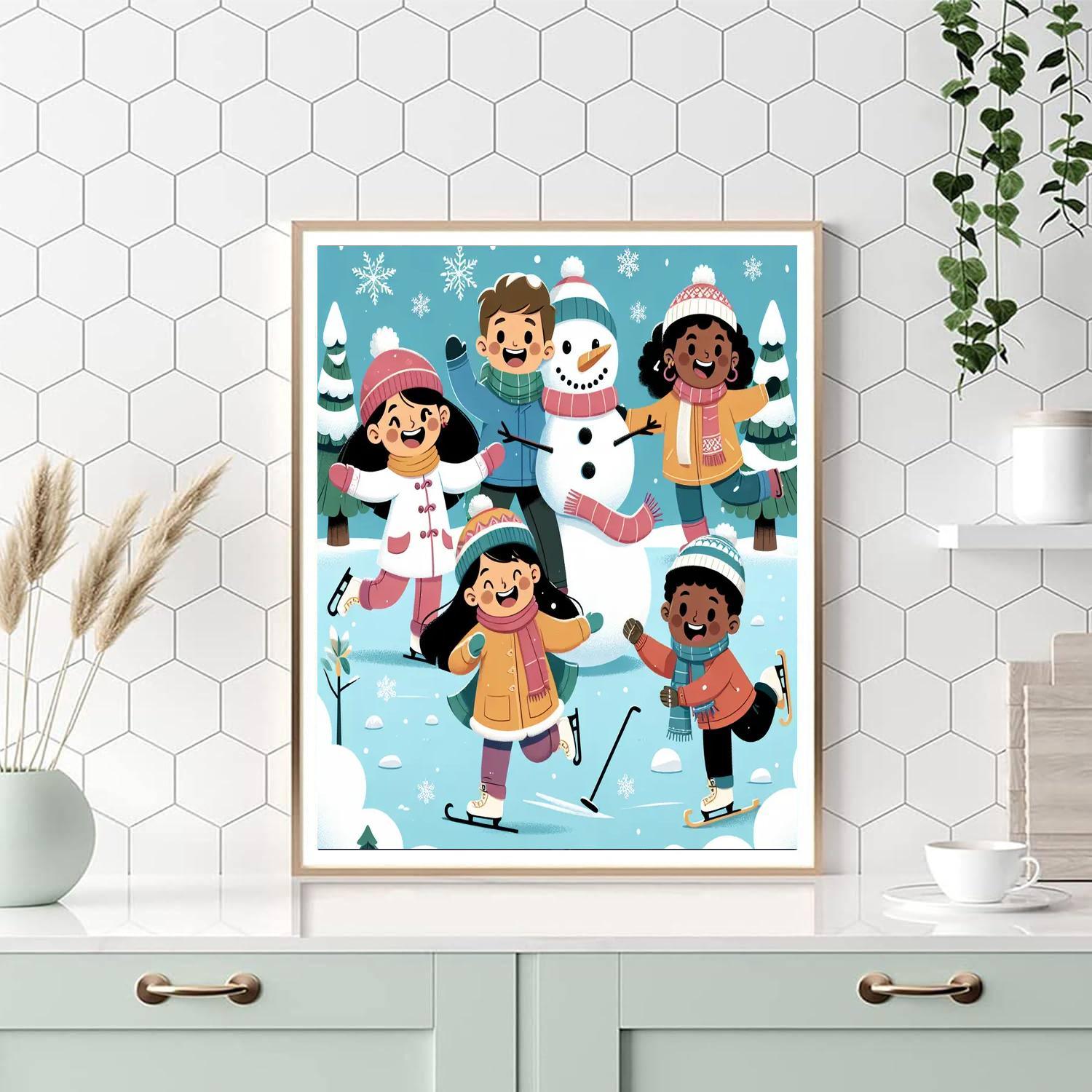 Winter Fun Land Paint By Numbers Art