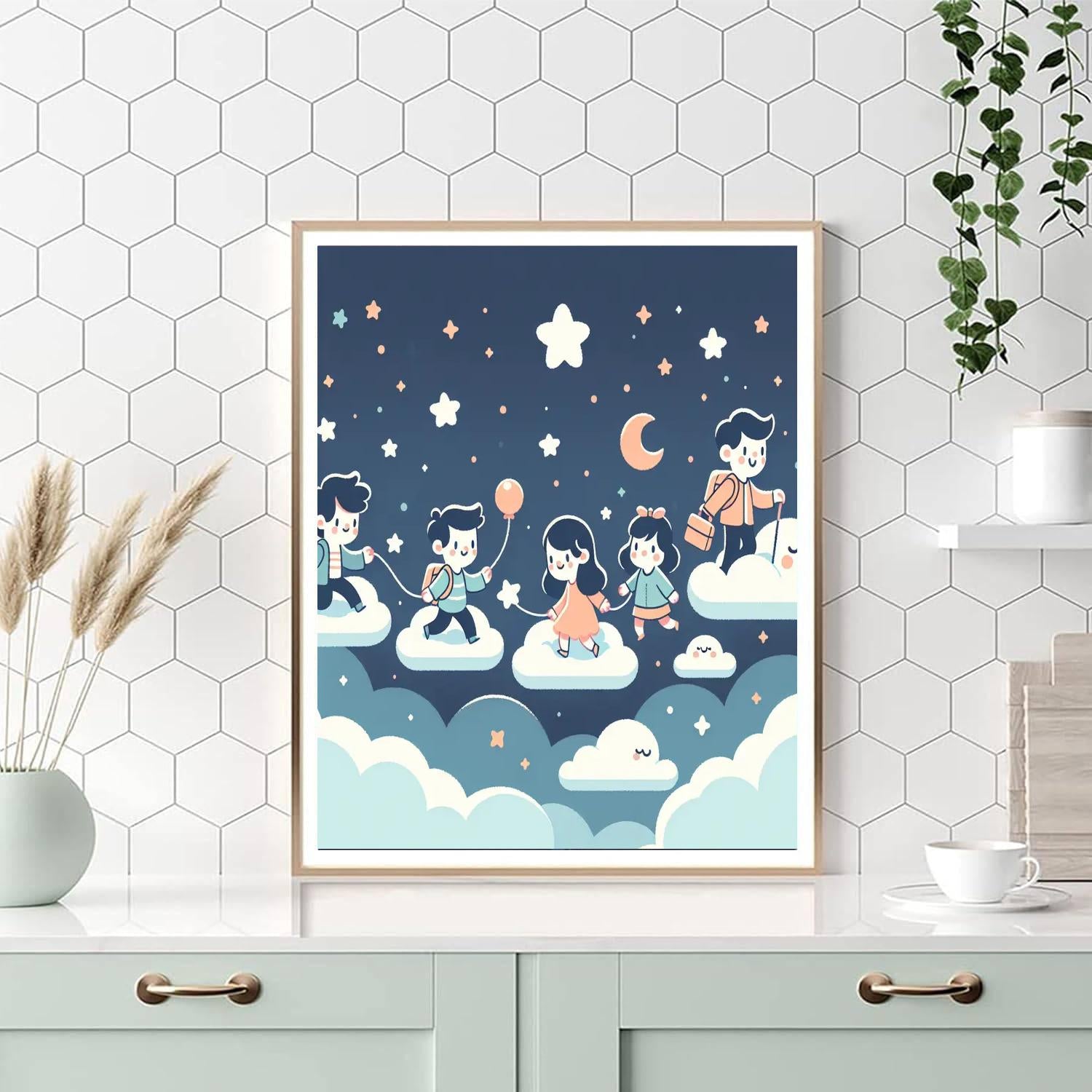 Celestial Cloud Quest Paint By Numbers Art