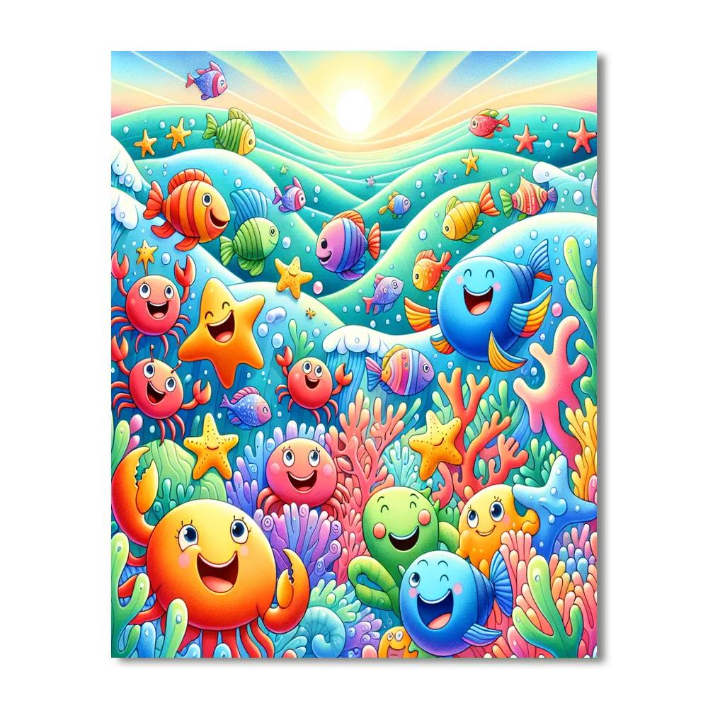 Adorable Sea Creatures Number Painting