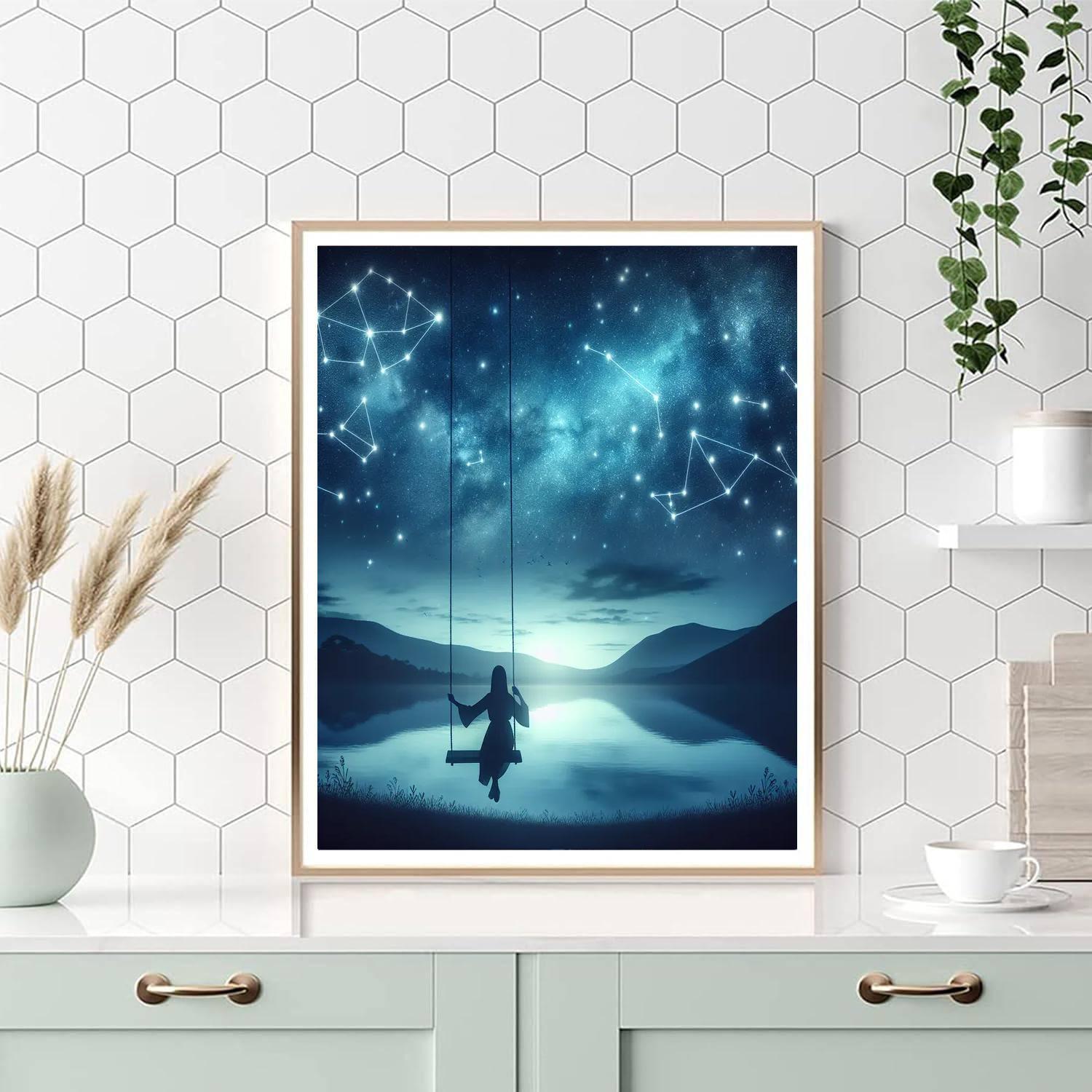 Starry Serenade On A Swing Painting By Numbers Kit