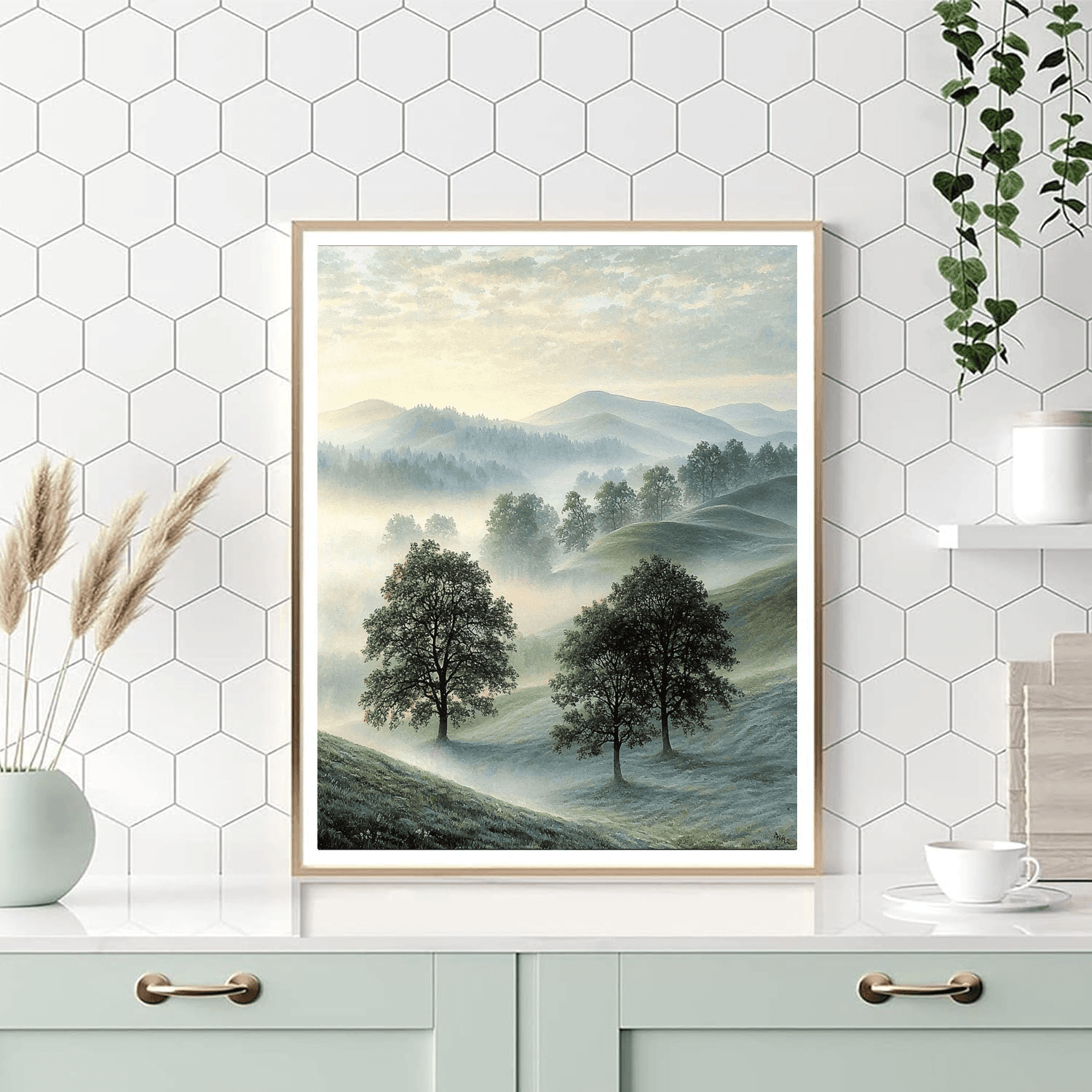Caspar David Friedrich Inspired Misty Morning  Paint By Numbers