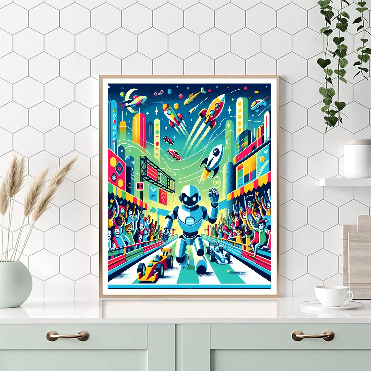 Robot Rally Racers Paint By Numbers Art