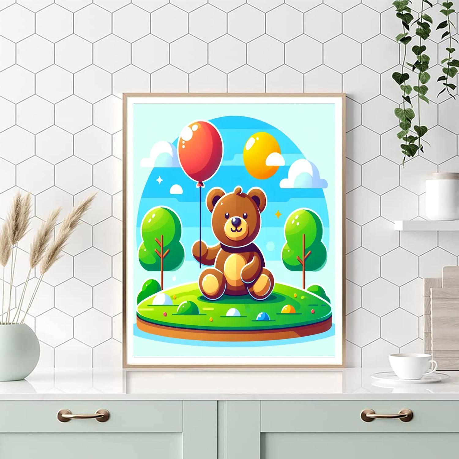 Merry Teddy Bear Paint By Numbers