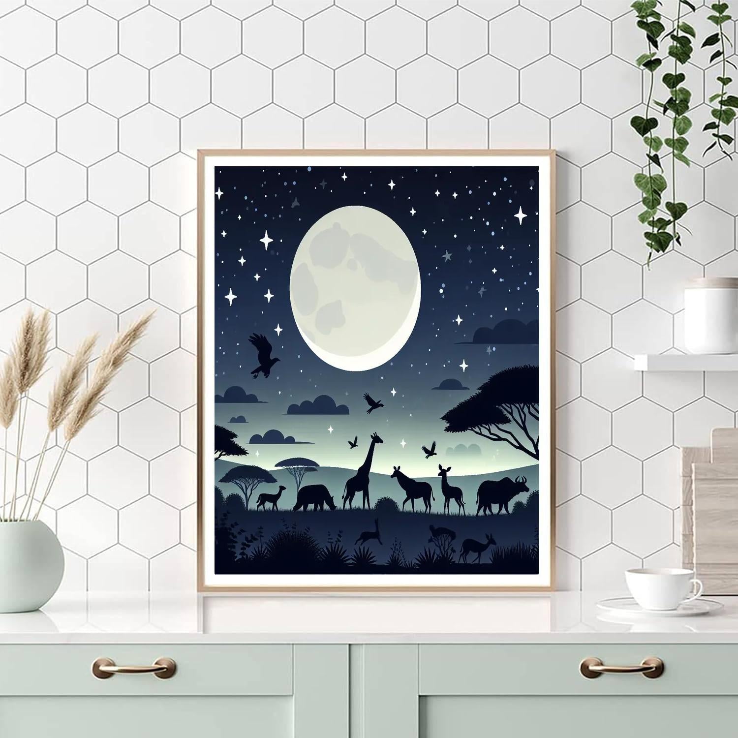 Starry Safari Night Paint By Numbers Art