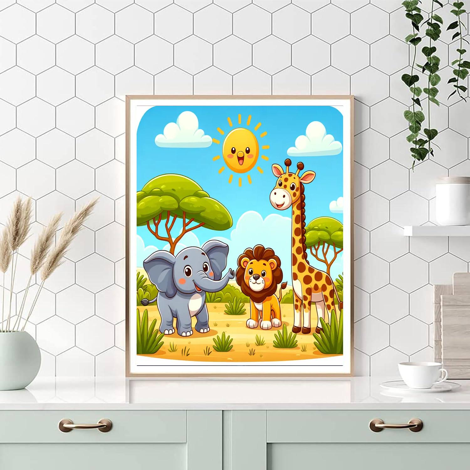 Safari Adventure Explorers Paint By Numbers Art