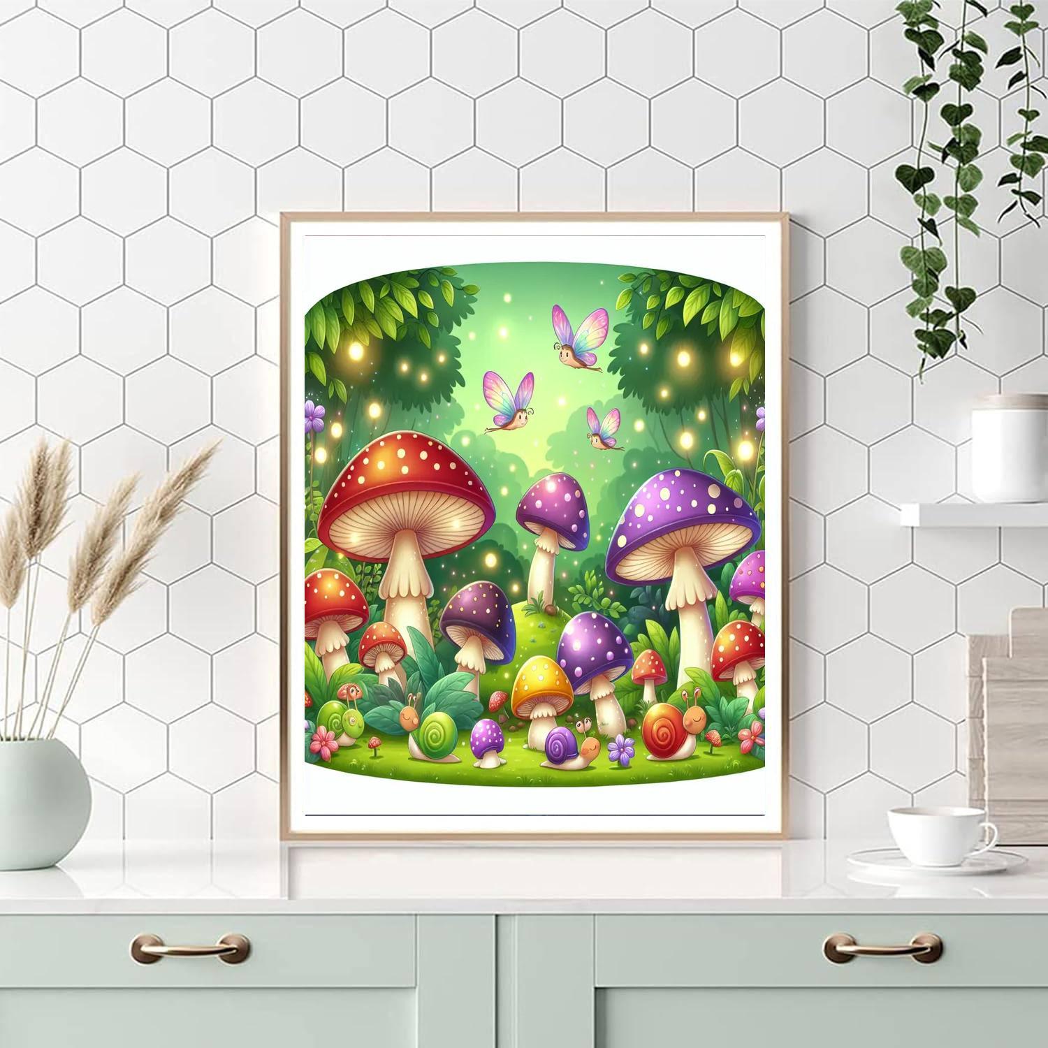 Magical Mushroom Wonderland DIY Paint By Numbers