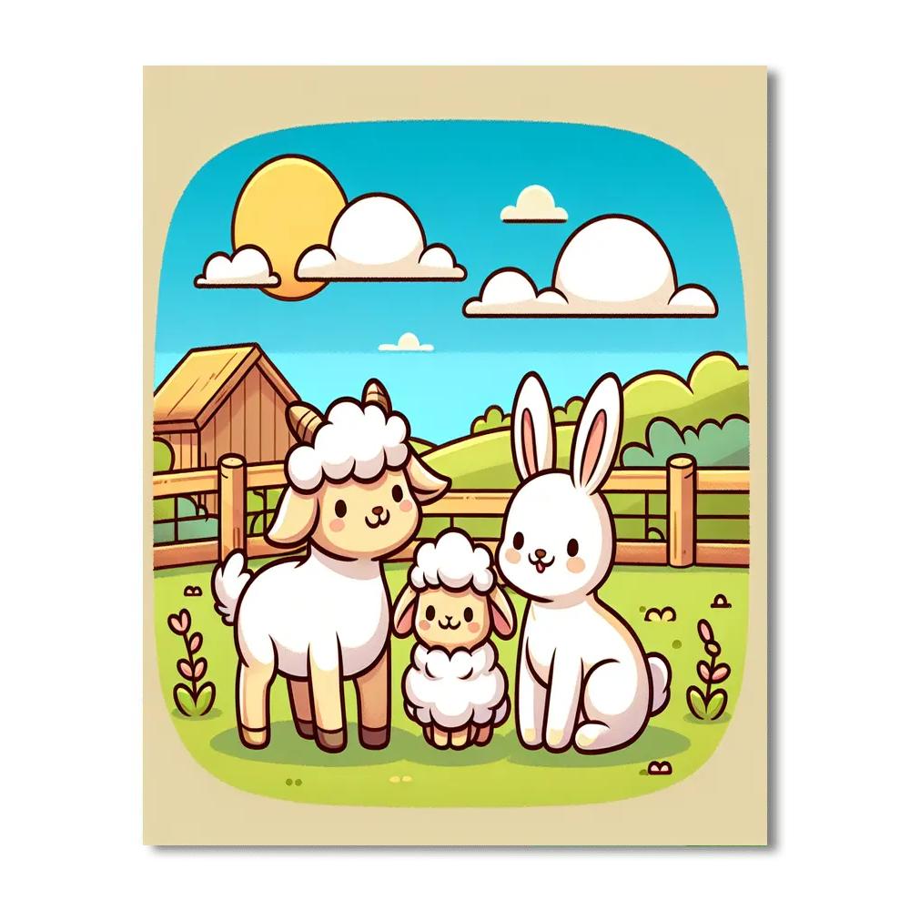 Petting Zoo Paradise Painting Number Kit