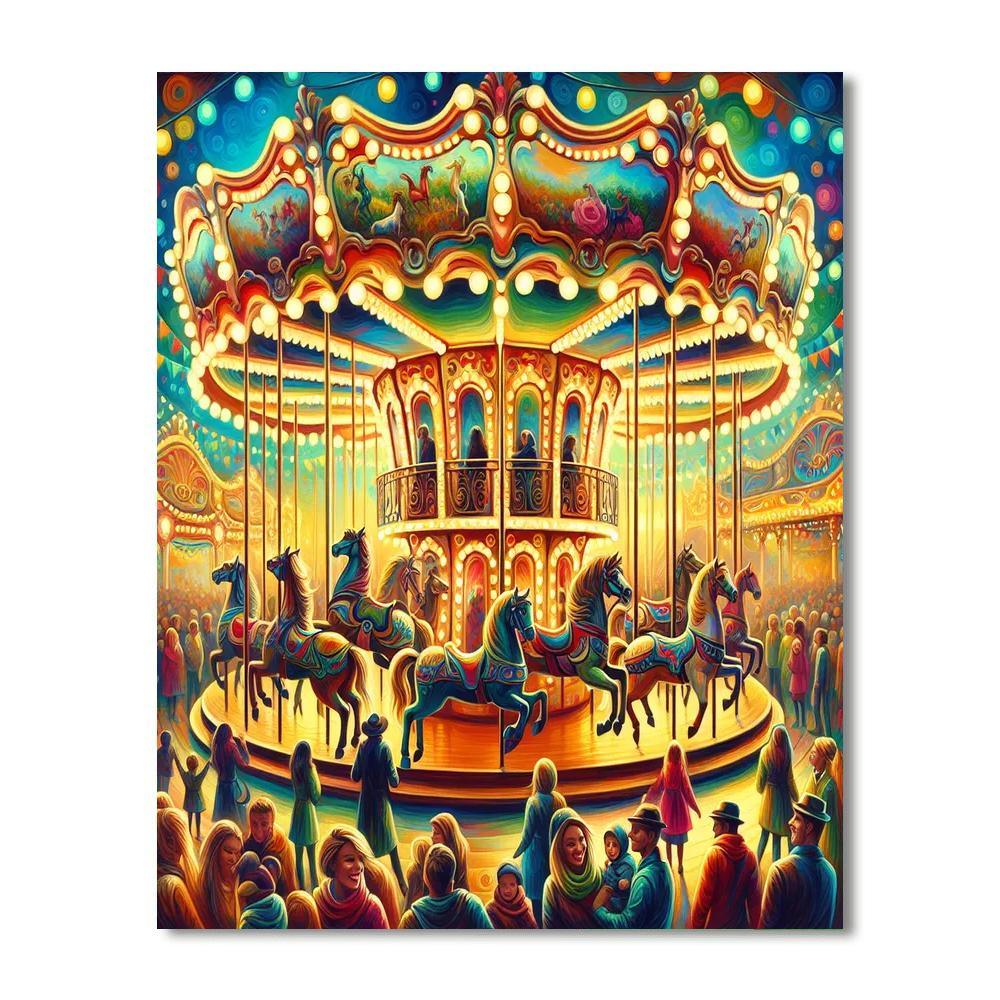 Dazzling Carousel Dreams Paint By Color