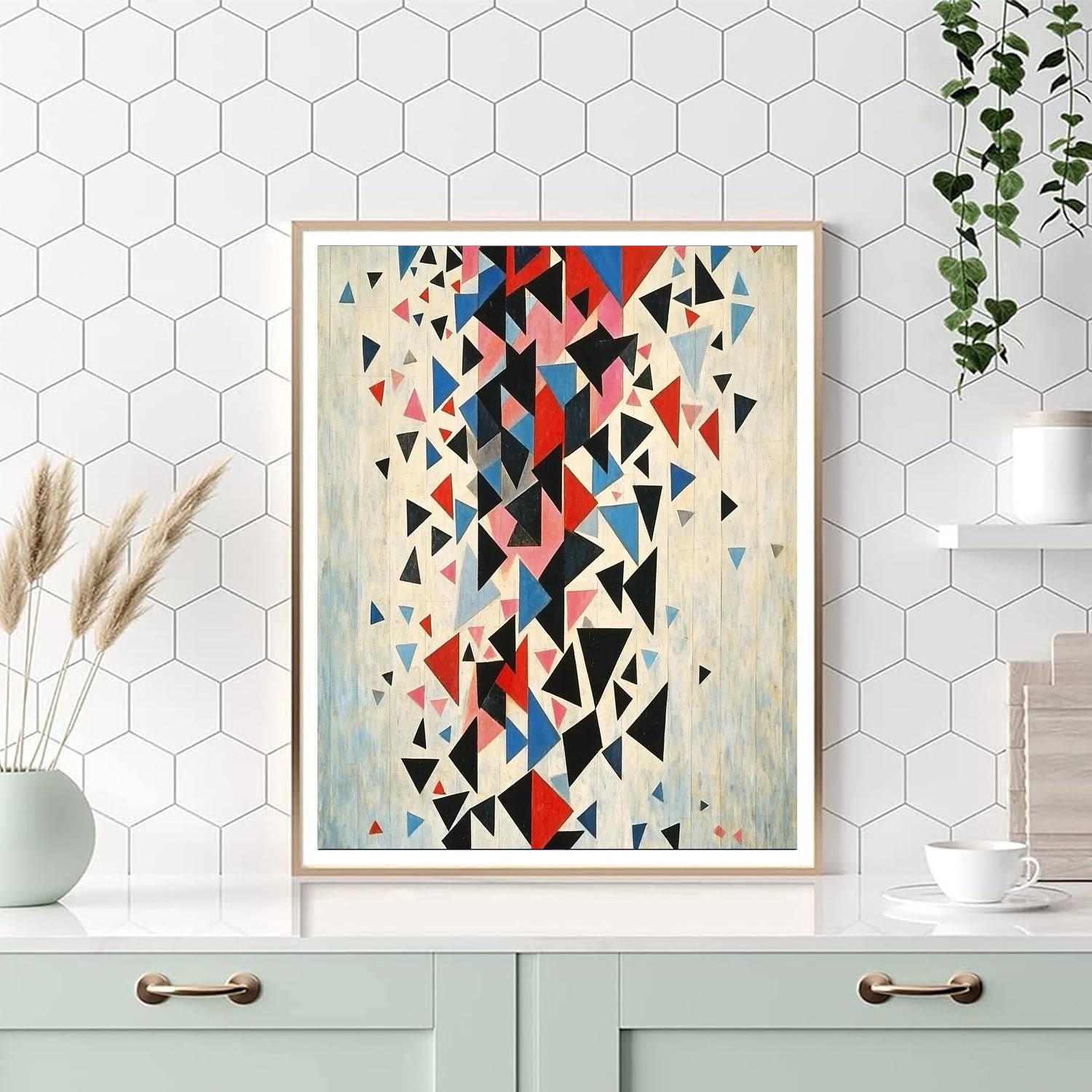 Kazimir Malevich Inspired Geometric Cascade  Paint By Numbers