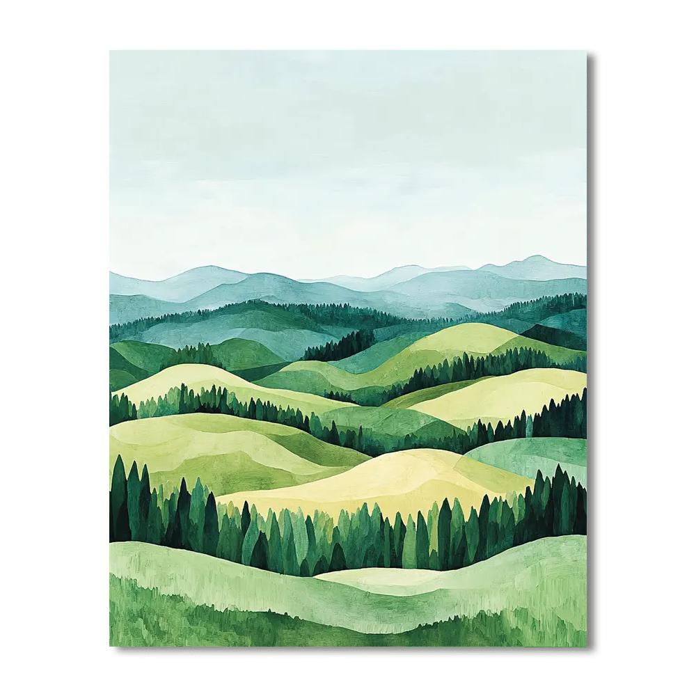 Paul Cézanne Inspired Serenity Of Rolling Hills  Number Painting